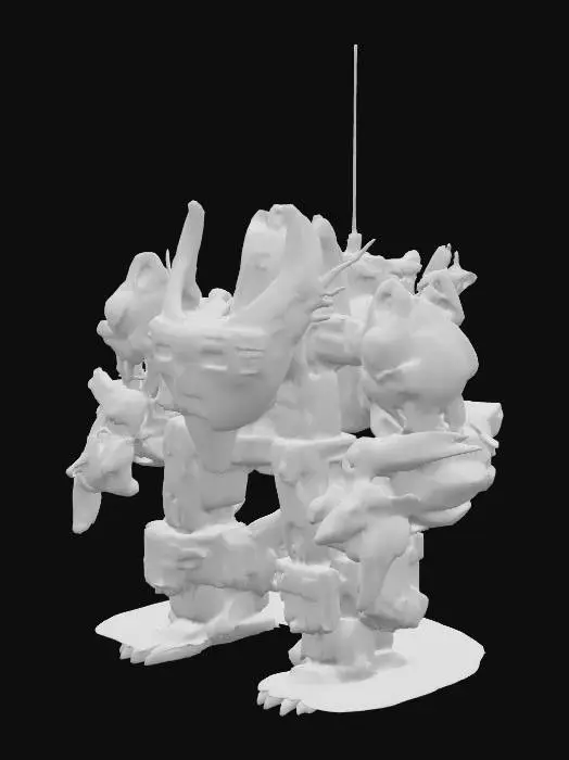 3D model for hyper-detailed, futuristic 3D model of a neural-adaptive magnetic swarm companion robot, inspired by next-generation Chinese technology assembled in Shenzhen. The robot is a sleek, modular sphere (10 cm diameter) composed of hundreds of magnetically anisotropic microbots, each with a glossy, bioluminescent mycelial skin that pulses with living light in neon blue and violet hues,  The swarm dynamically self-assembles into a humanoid form under a rotating magnetic field, showcasing intricate, interlocking patterns with programmable magnetic domains  The design integrates a holographic HUD displaying real-time EEG waveforms, neuromorphic chips, and a nano-scale 4D-printed chassis neo-futuristic luxury (Chrome Hearts-inspired) with bio-inspired adaptability, set against a high-tech Shenzhen 

