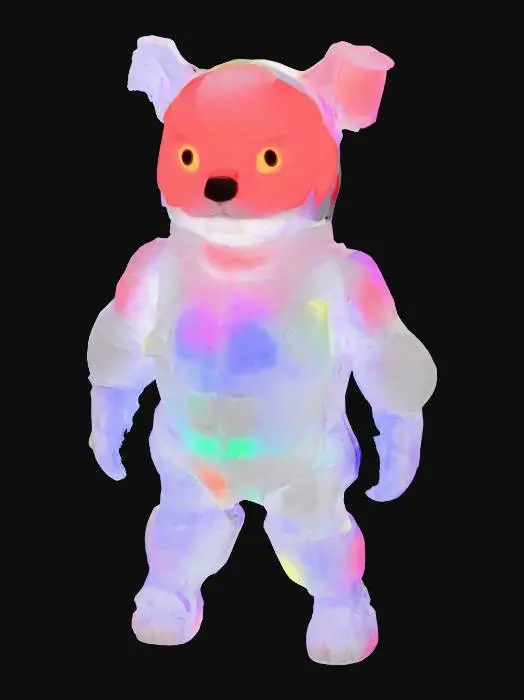 3D model for hyper-detailed, futuristic 3D model of a neural-adaptive magnetic swarm companion robot, inspired by next-generation Chinese technology assembled in Shenzhen. The robot is a sleek, modular sphere (10 cm diameter) composed of hundreds of magnetically anisotropic microbots, each with a glossy, bioluminescent mycelial skin that pulses with living light in neon blue and violet hues,  The swarm dynamically self-assembles into a humanoid form under a rotating magnetic field, showcasing intricate, interlocking patterns with programmable magnetic domains  The design integrates a holographic HUD displaying real-time EEG waveforms, neuromorphic chips, and a nano-scale 4D-printed chassis neo-futuristic luxury (Chrome Hearts-inspired) with bio-inspired adaptability, set against a high-tech Shenzhen 

