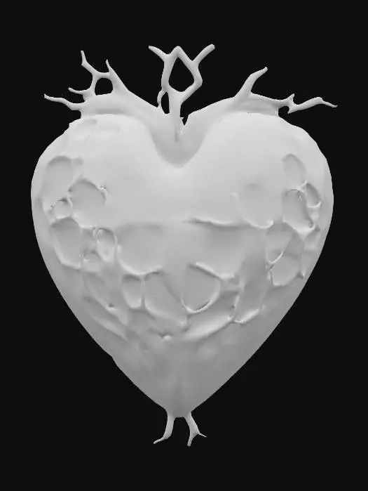 3D model for magnificent digital Chrome Hearts of neurotechnology with neural pathways forming architectural elements, representing how consciousness becomes structured knowledge