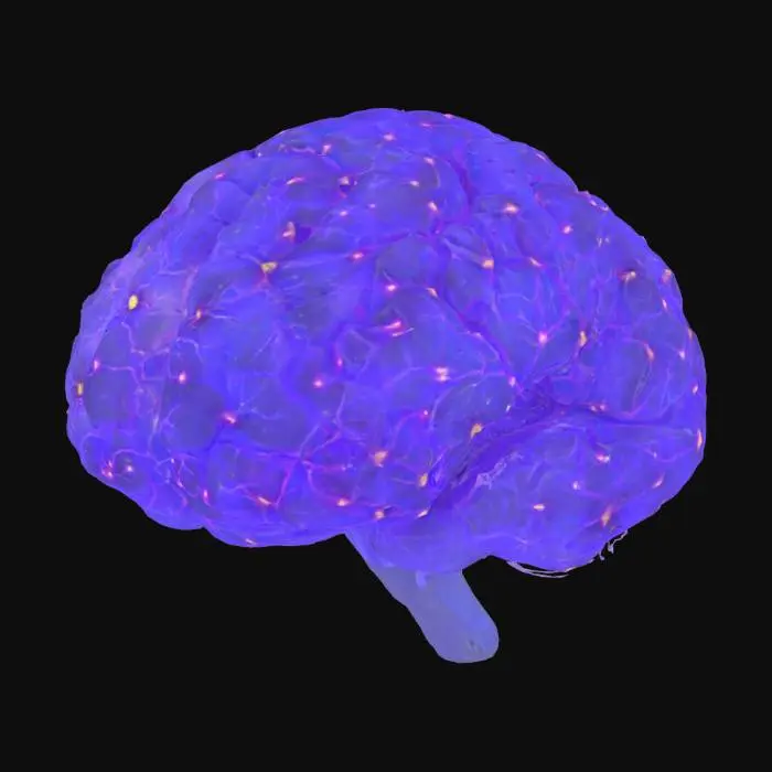 3D model for A 3D animated neural network with glowing synapses and dendritic growth, showcasing neuroplasticity in real-time as neurofeedback pulses reshape circuits in the hippocampus and cortex. Highlight epilepsy seizure reduction and stroke motor recovery with dynamic annotations. Immersive, vibrant aesthetic, optimized for VR education platforms (e.g., Spatial.io), 4K render, low-poly (<40K triangles) for real-time playback



