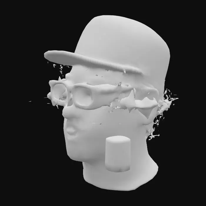 3D model for Scene 2 (Duration: 3.8 seconds)

Script: Focus manifests. Reality responds.
Asset (Video) (Quality: Standard): Close-up shot of the same person's face showing intense focus and concentration. Their eyes are slightly closed in deep concentration. Sophisticated neural signal overlay graphics appear showing real-time brain activity with a prominent 'Focus State: 90%' metric display in sleek, futuristic UI design. The neural visualization intensifies with electric blue energy patterns. Cut to the Sonos speaker in the background as music begins to play instantly, with sound waves visualized in the air. The magic moment of thought-to-reality control is captured with cinematic precision.