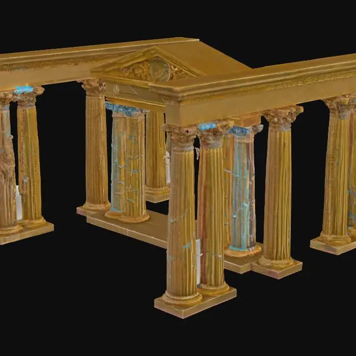 3D model for A magnificent Renaissance masterpiece in the style of Raphael and Botticelli depicting Plato's tripartite Republic transformed into a living neural network topology, where Philosopher Kings occupy the upper neural clusters as golden luminous nodes, Guardians form the middle protective neural pathways in silver-blue circuits, and Producers create the foundational neural substrate in warm earth tones. , with prisoners'  Renaissance fresco-style.  Greek architectural columns and arches seamlessly integrate with glowing circuit boards and quantum processors, while mathematical equations (φ, π, ∞) and philosophical symbols flow like golden ribbons through the composition, creating a breathtaking fusion of ancient wisdom and digital consciousness that embodies the essence of neural capitalism 