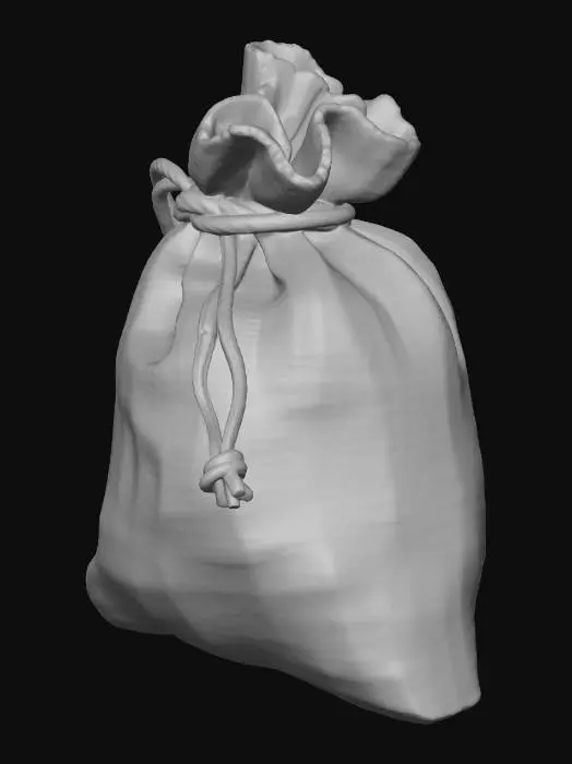 3D model for Crimson drawstring pouch