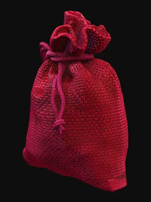 3D model for Crimson drawstring pouch