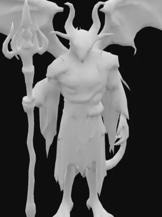 3D model for  Tharagon è un dragoniano alto e imponente, con scaglie nere come la notte e occhi rossi che brillano come braci. Ha un'aura di potere oscuro che lo circonda, e porta sempre con sé un bastone di legno nero adornato con simboli di morte e distruzione e con detto vestiti 