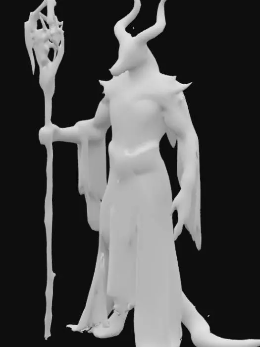 3D model for  Tharagon è un dragoniano alto e imponente, con scaglie nere come la notte e occhi rossi che brillano come braci. Ha un'aura di potere oscuro che lo circonda, e porta sempre con sé un bastone di legno nero adornato con simboli di morte e distruzione e con detto vestiti 