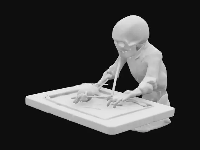 3D model for Старый криповый, забытый высохший труп бильярдиста, с кием в глазу