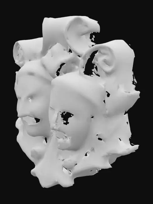 3D model for Comedy and Tragedy Mask Sculpture