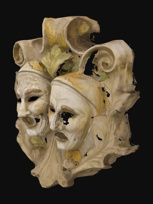3D model for Comedy and Tragedy Mask Sculpture