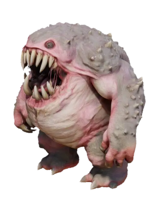 由 3dmekano 制作的 Chomper Beast — 使用 Meshy AI 3D 生成器制作，免费下载 FBX OBJ GLB STL