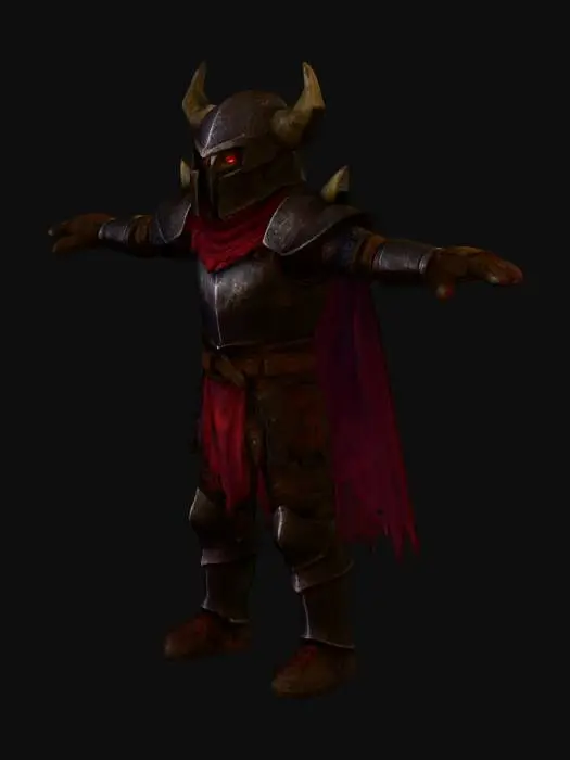 3D model for Dungeon warrior , #villain#, ps1 style