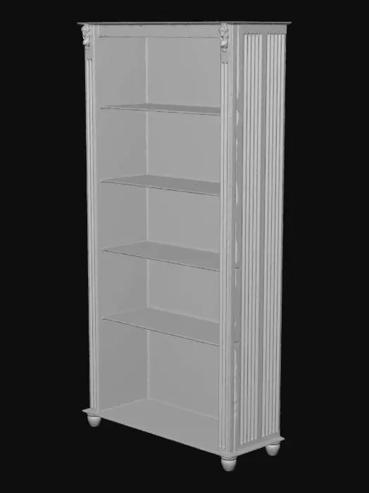 3D model for Emerald Green Five-Shelf Bookcase