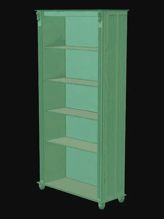 3D model for Emerald Green Five-Shelf Bookcase