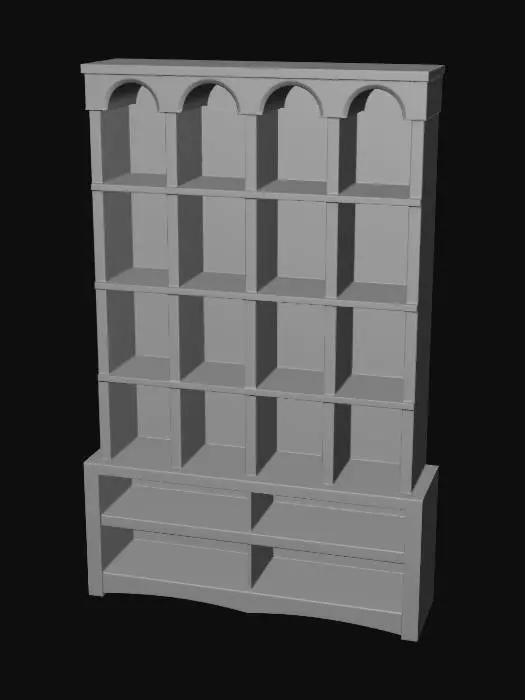 3D model for Grey arched cubby storage unit