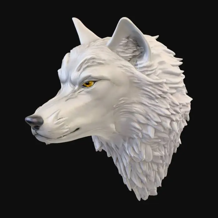 3D model for haga la cabeza de un lobo que exprese sabiduría, poder y grandeza, debe ser místico
