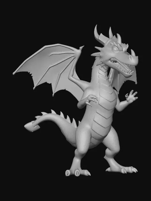 3D model for Azure Ember Dragon