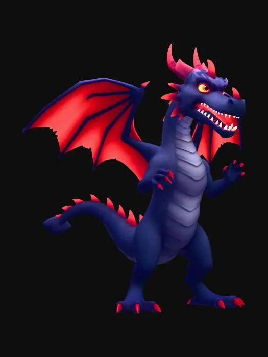 3D model for Azure Ember Dragon