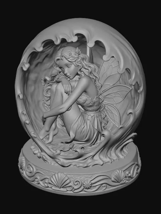 3D model for Mermaid in a Glass Sphere