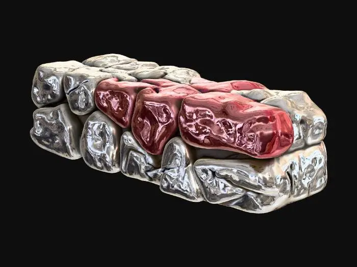 3D model for Płotek/murek zbudowany z kamieni poukładanych jeden na drugim, tworząc niską, nieregularną barierę. Kamienie mają różnorodne kształty i rozmiary, z chropowatą, naturalną teksturą, z widocznymi pęknięciami i nierównościami. Kolory to odcienie szarości, brązu i zieleni mchu, o chłodnym, kamiennym dotyku. Konstrukcja jest prosta, ale solidna i organiczna w formie.