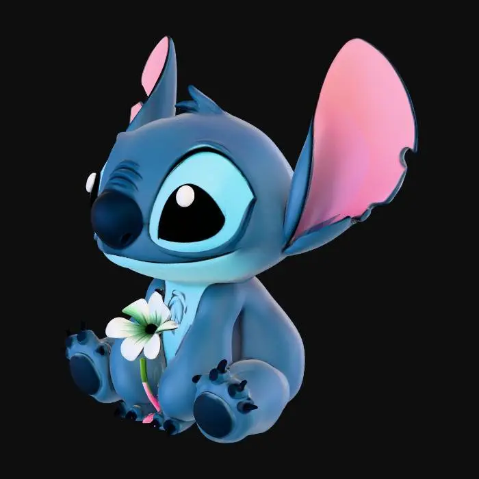 3D model for Stitch with Flower