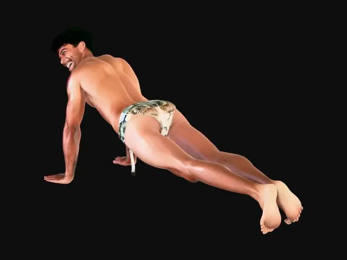 3D model for Smiling Plank Pose