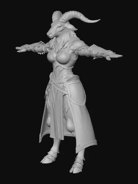 3D model for Female Goat Warrior