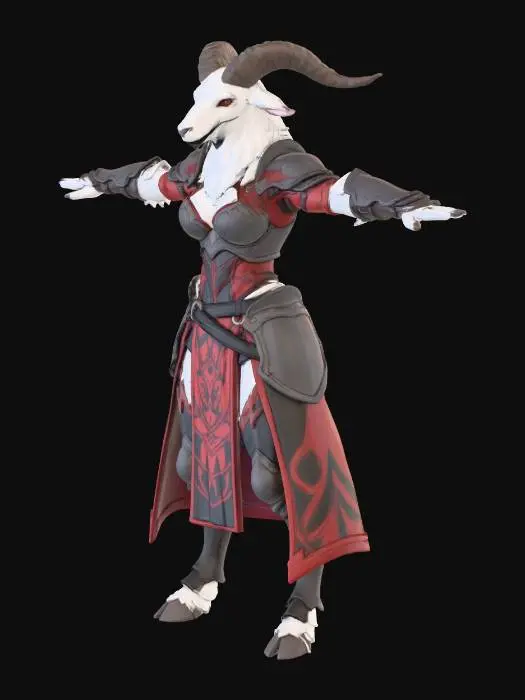 3D model for Female Goat Warrior