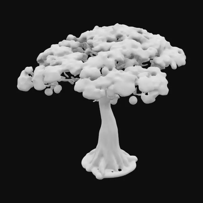 3D model for savannah tree decorated in traditional african colour patterns