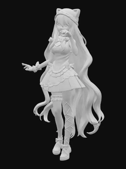3D model for Gothic Neko Girl