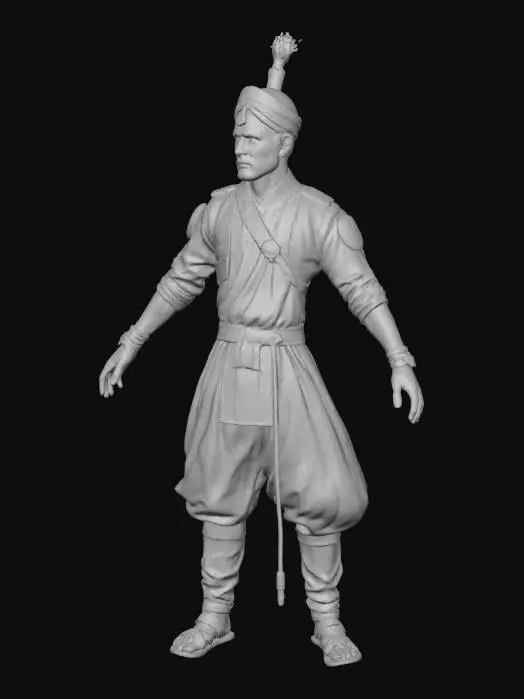 3D model for Noble Warrior in Blue and Purple