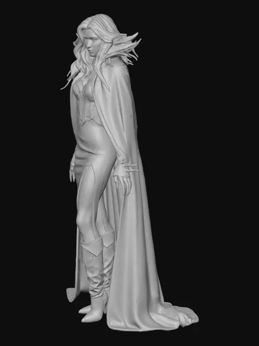 3D model for A gothic vampire figure with a tattered cape and sharp fangs, in an elegant and threatening pose., #Halloween2025#