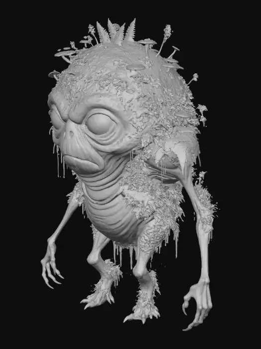 3D model for A strange swamp creature covered in moss and plants, living in an old shack in a foggy swamp., #Halloween2025#