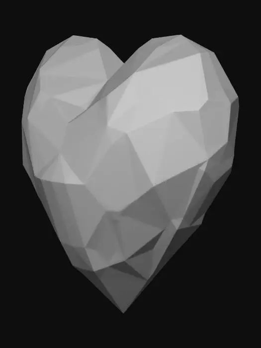 3D model for a good locking low poly heart
