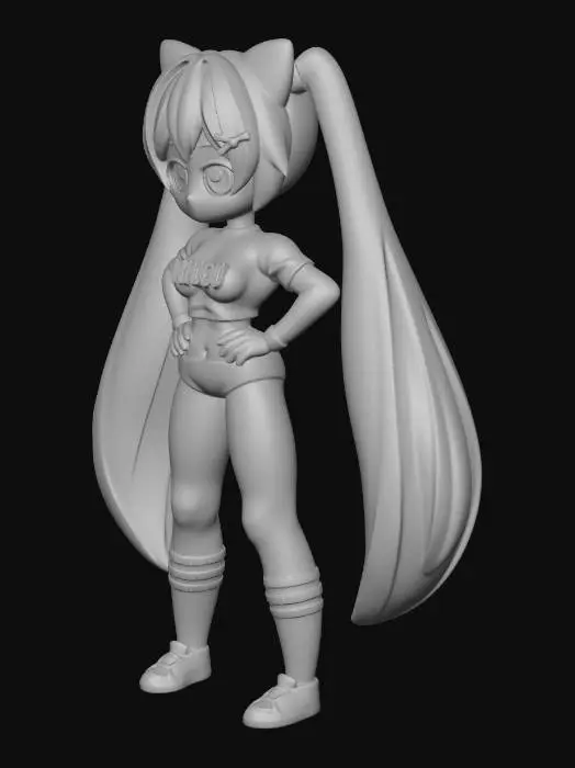3D model for Hatsune Miku in a Sporty Outfit