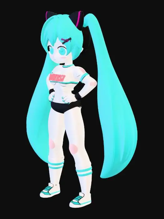 3D model for Hatsune Miku in a Sporty Outfit