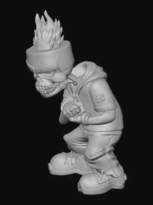 3D model for Skater Flame Skull