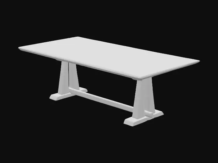 3D model for ASHWIN Solid Oak Dining Table