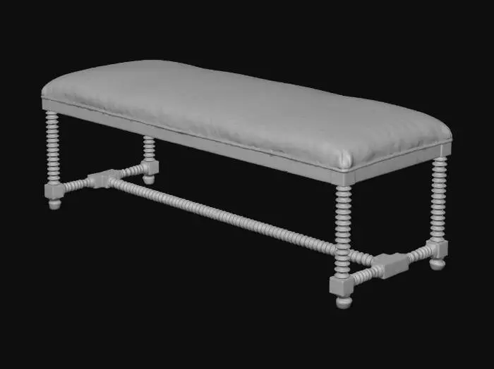 3D model for Selby upholstered bench