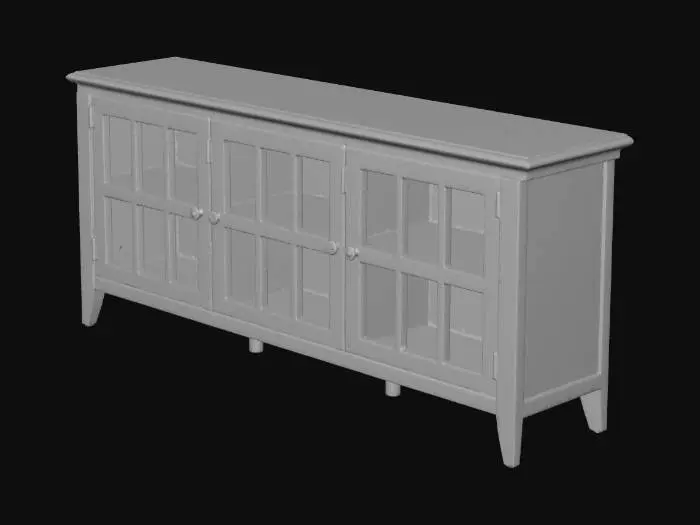 3D model for Mission Oak 3 Door Console, TV Stand - Walnut