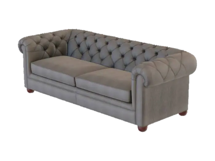 Modelong 3D na Chesterfield Roll Arm Leather Sofa - Pottery Barn - Home, ginawa ng AI