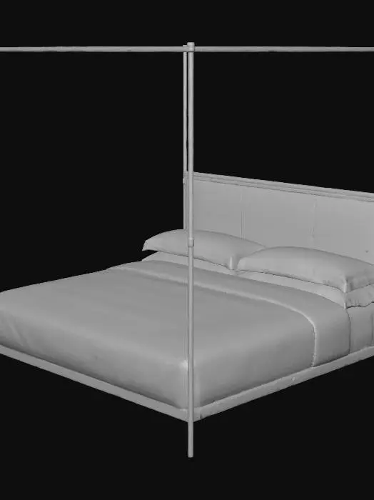 3D model for 19th C. French Iron Leather Canopy Bed - Restoration Hardware