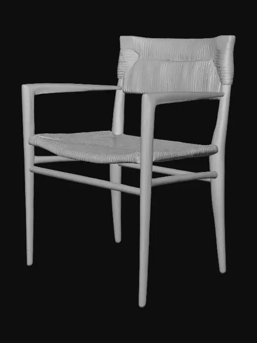 3D model for Woven Rush-Backed Dining Armchair by Mel Smilow