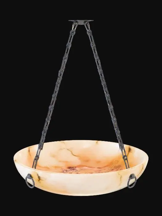 3D model for Burton Alabaster Bowl Ceiling Light