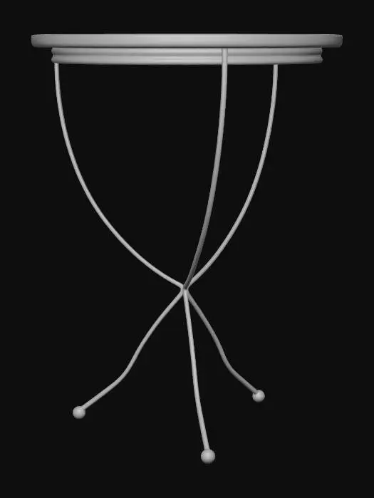 3D model for 1960s Mid Century Iron & Marble Side Table