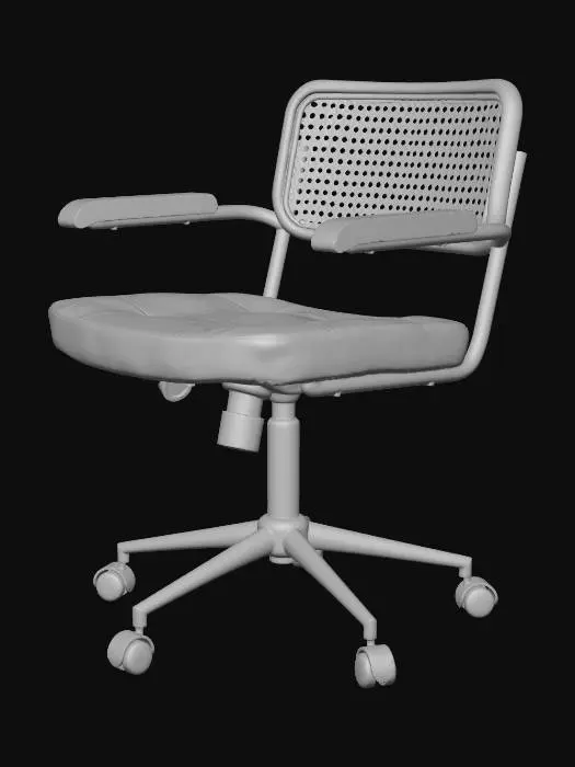 3D model for Carli Rattan Leather Office Chair