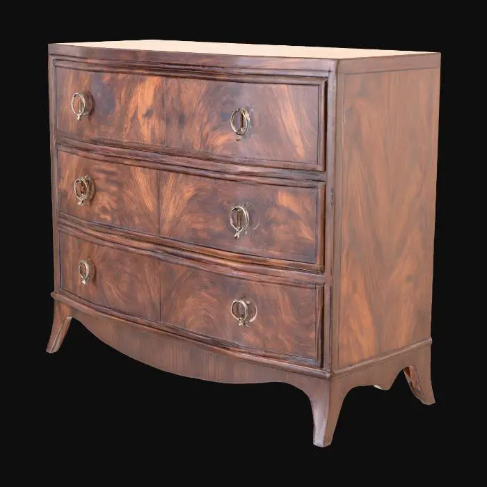 3D model for Small English Walnut Chest of Drawers
