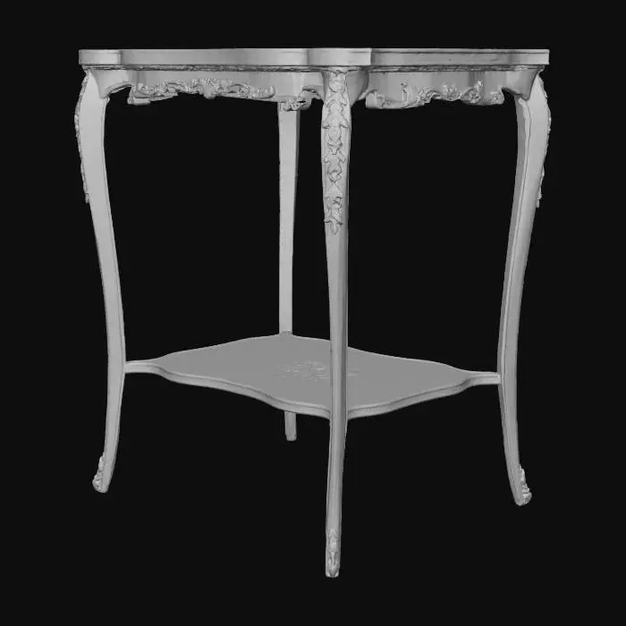 3D model for French Belle Époque Period Louis XV Style Mahogany Marquetry Gilded Bronze Ormolu Mounted Tiered Etagere Stand Side Table circa 1880