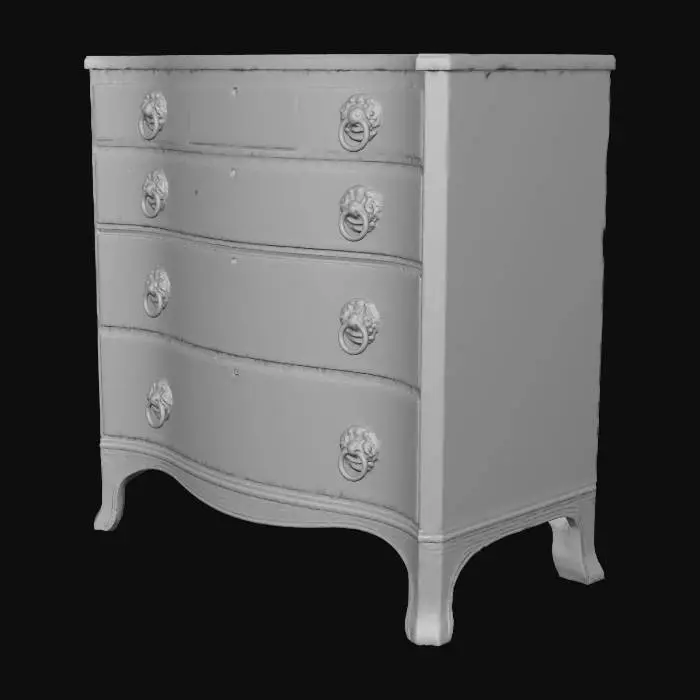 3D model for Superb 18th Century London Made Serpentine Chest stamped Edwards & Roberts