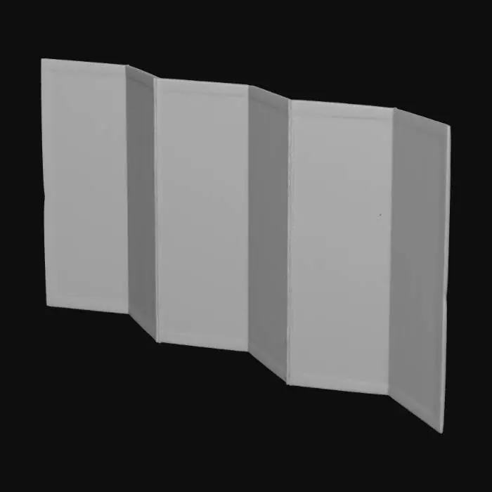 3D model for Large Japanese 6-panel byôbu 屏風 (folding screen) with genre painting