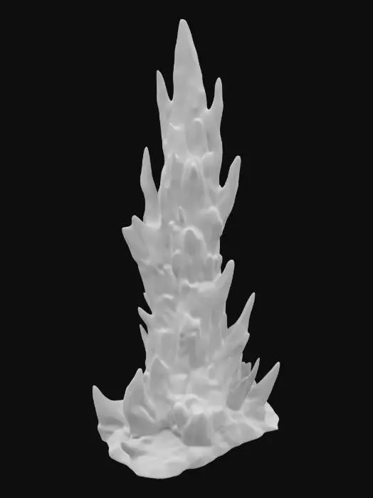3D model for Very sharp dark stalactite